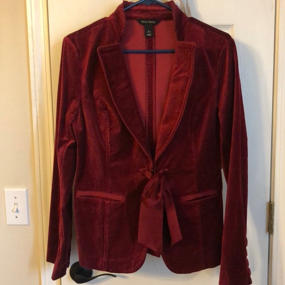 White House Black Market Jackets & Blazers - White House Black Market Red Ribbon Blazer Jacket